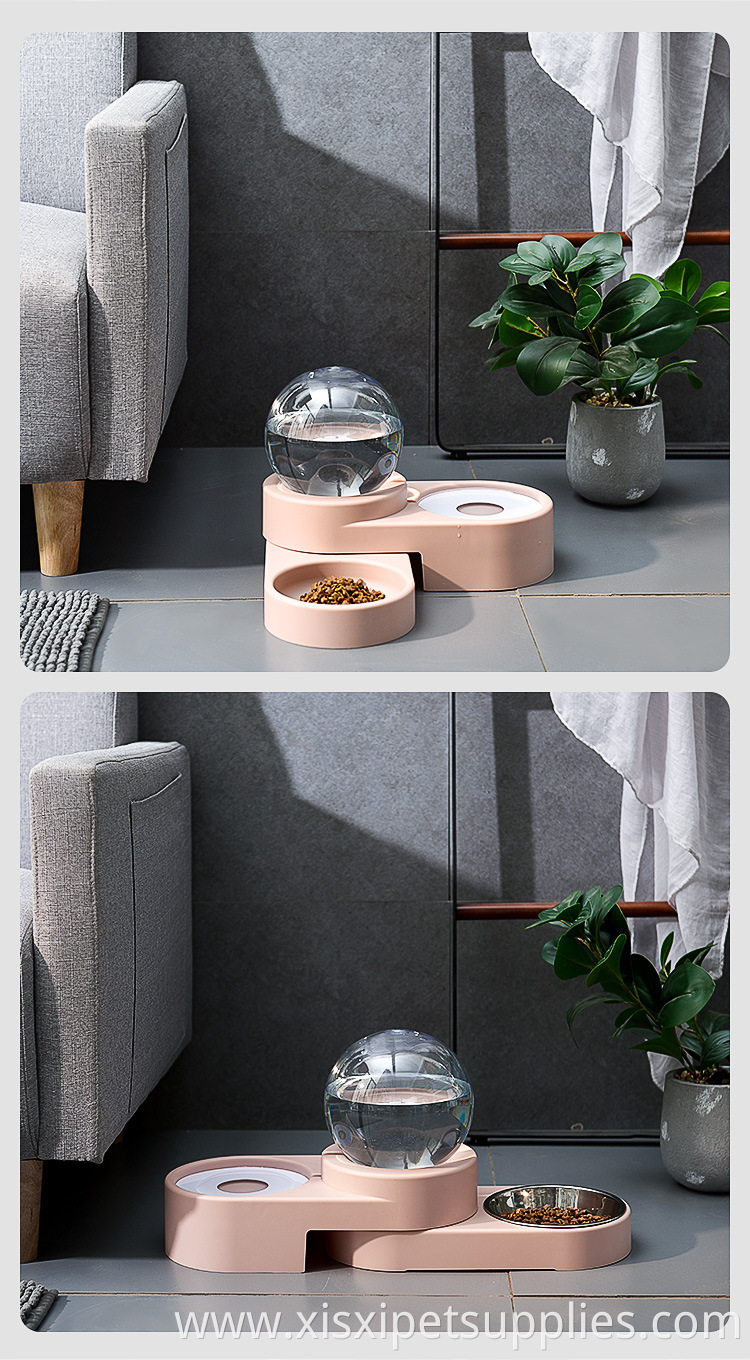 Automatic Double Use Food And Drinking Dish Pet Bowl pet water fountain